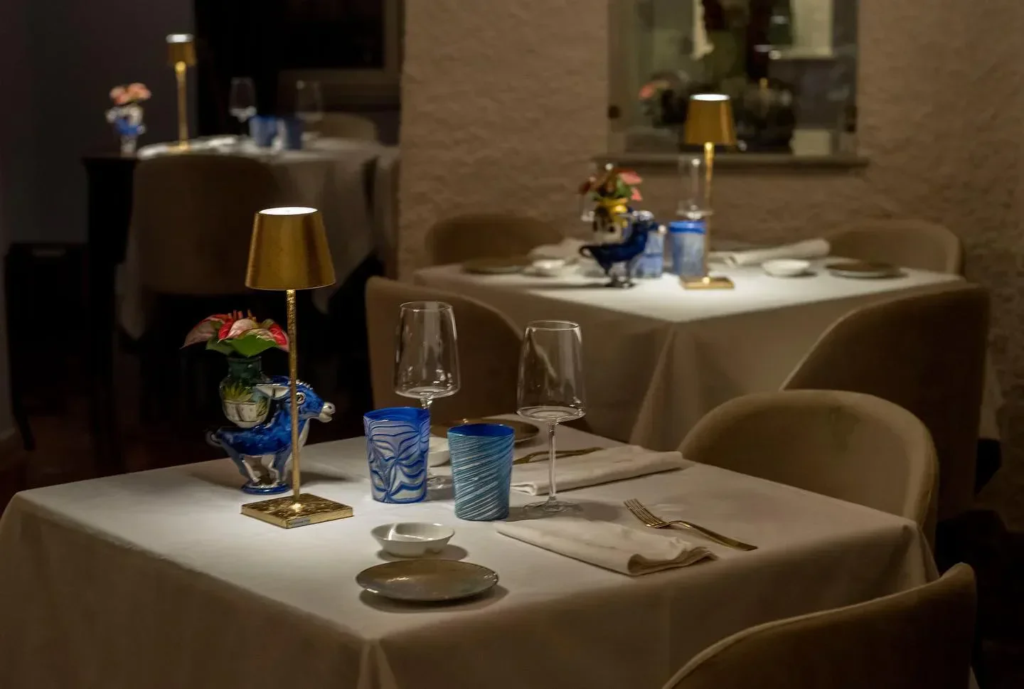 Cozy dining area at La Caravella dal 1959 on the Amalfi Coast, Italy.